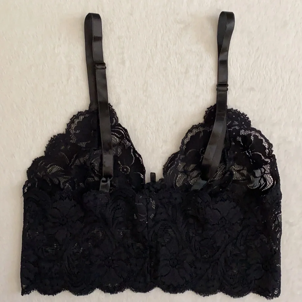 {VTG} Andrea Kristoff for Escanté | Lace Triangle Longline Bralette Bra 543 (L) - Picture 11 of 16